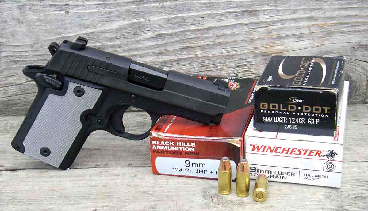 Factory loads from Black Hills, Speer and Winchester were used to evaluate the accuracy and reliability of the SIG Sauer P938.